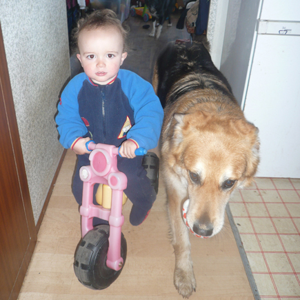 hazel and daithi on his bike